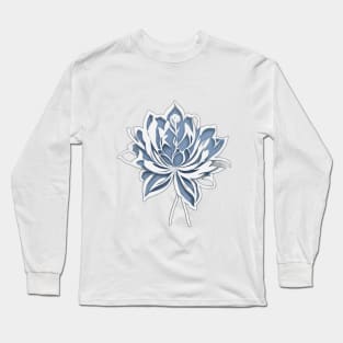 Flower Blue Shadow Silhouette Anime Style Collection No. 322 Long Sleeve T-Shirt